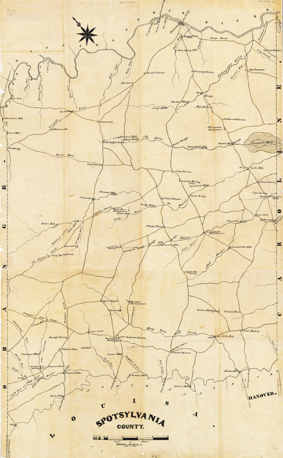 Spotsylvania County Map c.1820